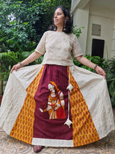 Load image into Gallery viewer, Designer Figure Hakoba Ajrakh Cotton Long Skirt - 7m Flare