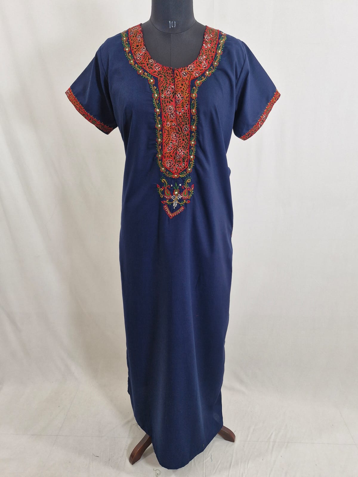 Embroidered Lizzy Bizzy Cotton Gown Size 40 & 44 L / Royal Blue