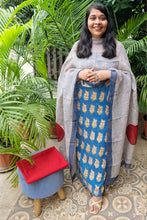 Load image into Gallery viewer, Modal Cotton Suit Set with Linen Dupatta Blue