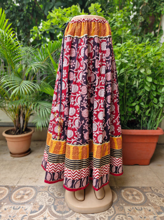 Bagh Kalidar Designer Cotton Long Skirt