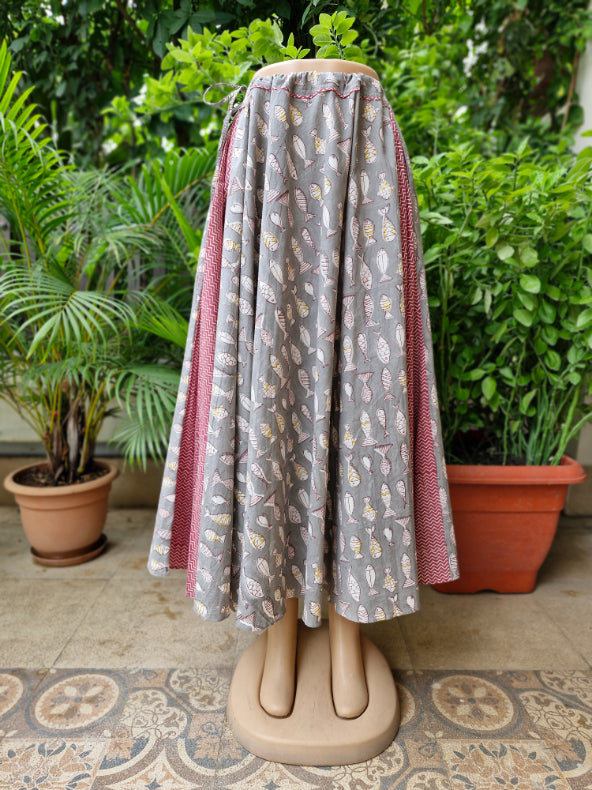 Cotton Block Print Long Skirt