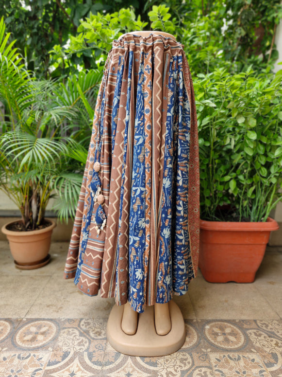 Ajrakh Block Print Cotton Long Skirt