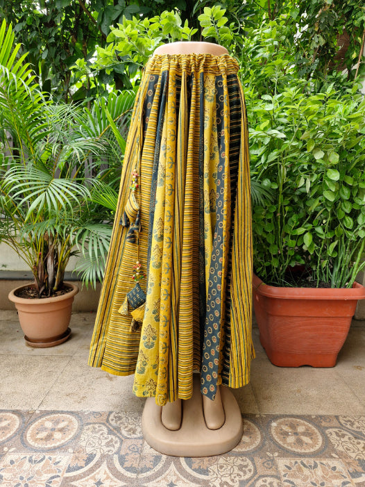 Ajrakh Block Print Cotton Long Skirt