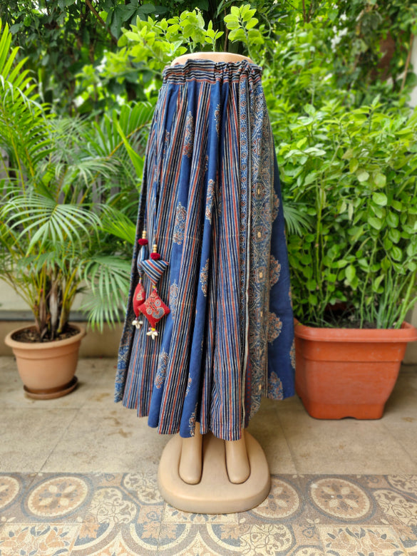 Ajrakh Block Print Cotton Long Skirt