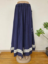 Load image into Gallery viewer, Hand Block Printed Indigo Cotton Maxi Skirt – 7-Meter Flare
