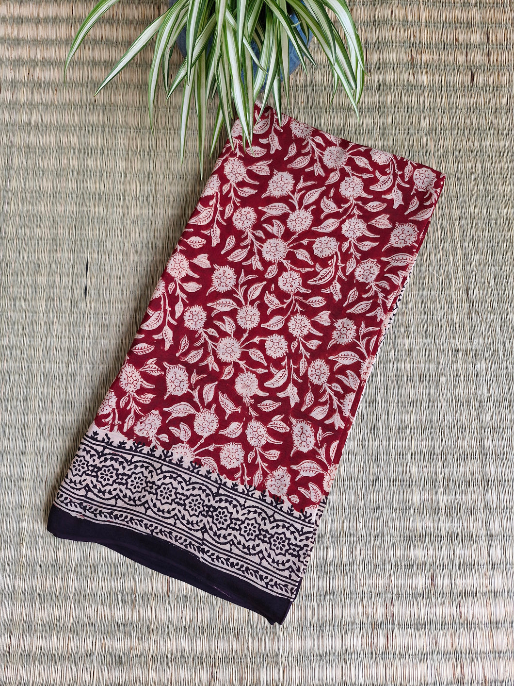 Crepe Vanspati Block Print Saree