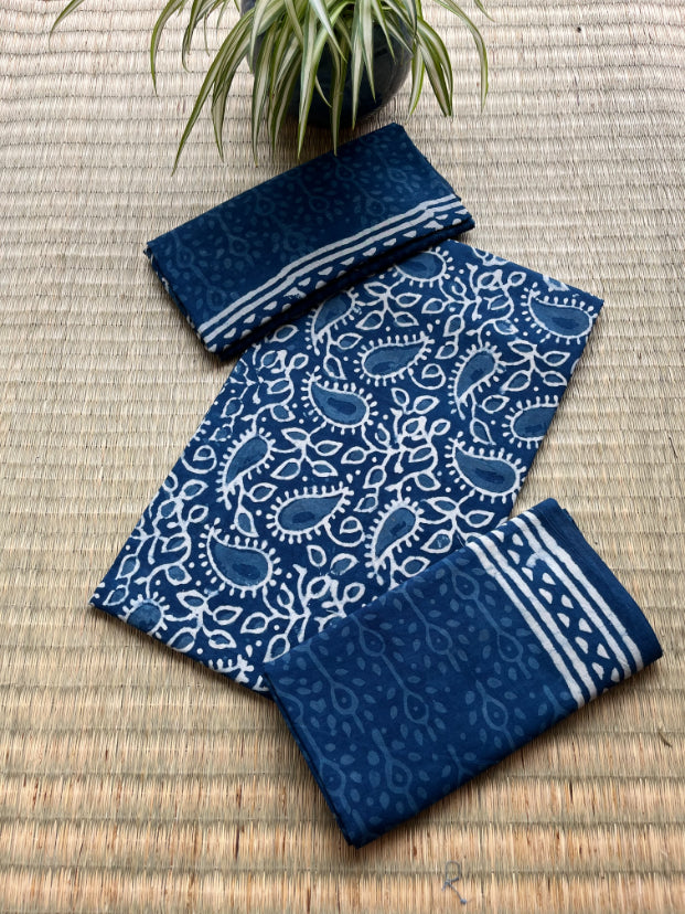 Indigo Cotton Suit Set