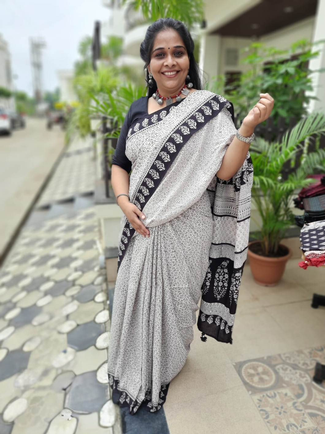 Bagh Block Printed Cotton Saree
