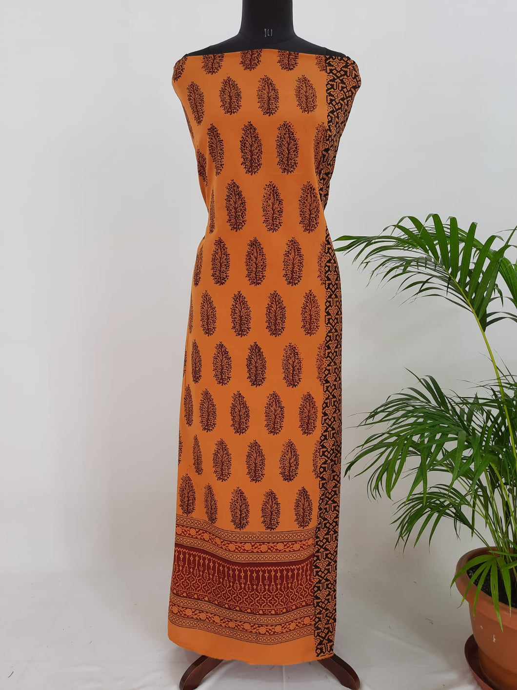 Bagh Print Cotton Kurti Fabric