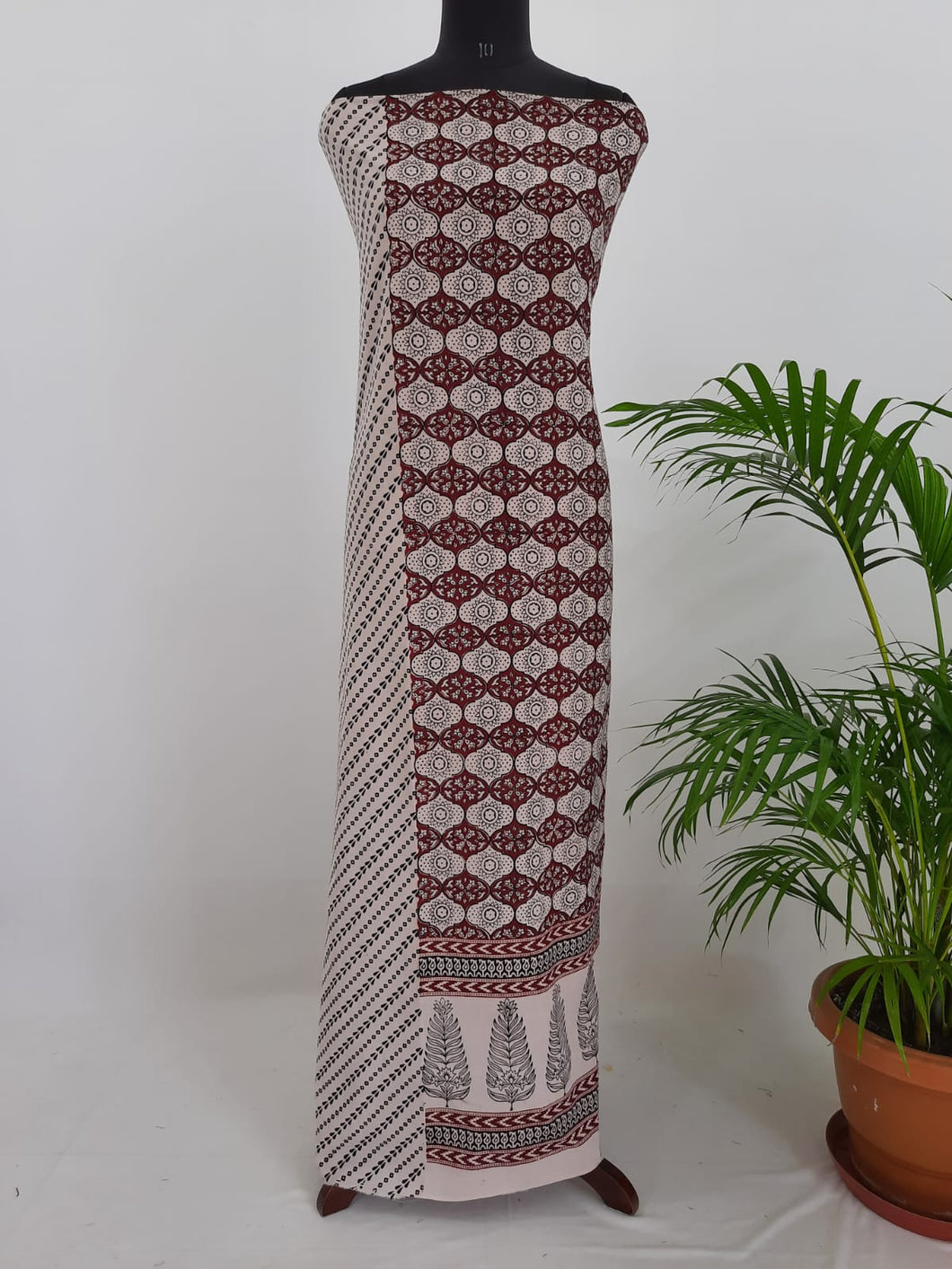 Bagh Print Cotton Kurti Fabric