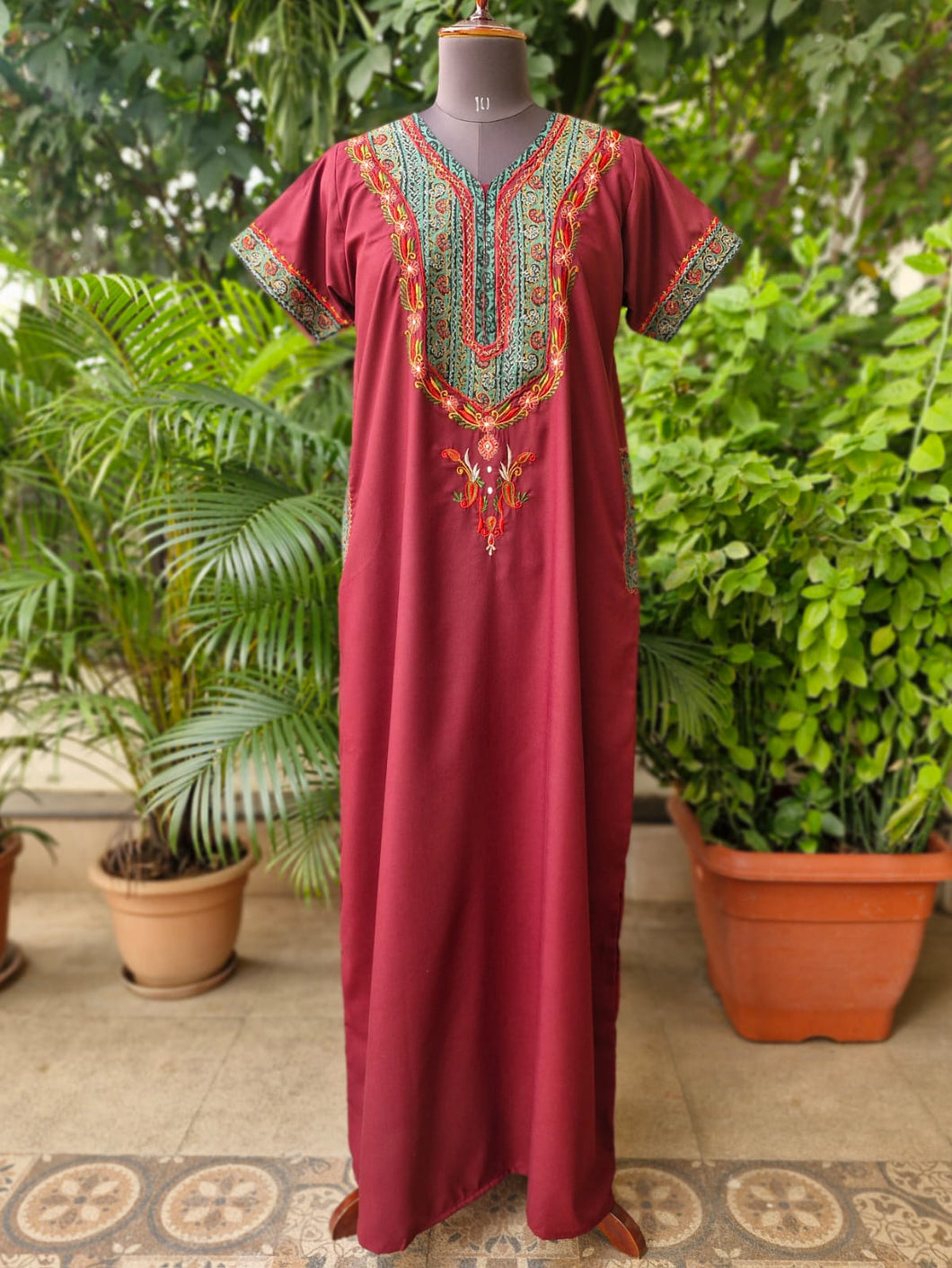 Embroidered Lizzy Bizzy Cotton Gown - Size 40