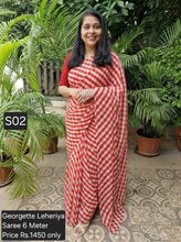 Load image into Gallery viewer, Vibrant Rajasthani Leheriya Pure Georgette Saree (6m)

