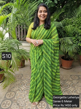 Load image into Gallery viewer, Handcrafted Pure Georgette Leheriya Saree – 6 Meters
