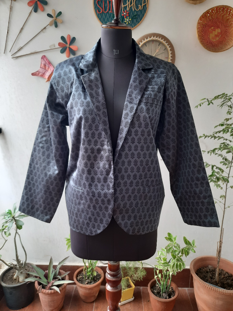 Ajrakh Modal Silk Blazer size 50
