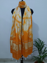 Load image into Gallery viewer, Ajrakh Modal Silk Tissue Pallu Dupatta
