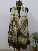 Load image into Gallery viewer, Ajrakh Modal Silk Tissue Pallu Dupatta
